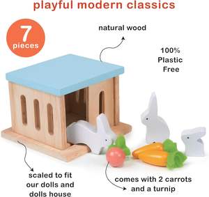 Juego <span class=keywords><strong>de</strong></span> Mascotas para Conejos, 7 Piezas, Familia <span class=keywords><strong>de</strong></span> Conejos <span class=keywords><strong>de</strong></span> Madera con <span class=keywords><strong>Casa</strong></span> y Comida <span class=keywords><strong>de</strong></span> Juguete, Accesorio para <span class=keywords><strong>Casa</strong></span> <span class=keywords><strong>de</strong></span> <span class=keywords><strong>Muñecas</strong></span>, Tamaño Perfecto para Casas <span class=keywords><strong>de</strong></span> <span class=keywords><strong>Muñecas</strong></span> - Product Image 2