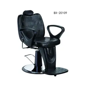 Cadeira do salão de beleza do barbeiro do revestimento da qualidade superior com base cromada resistente