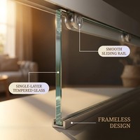 Système de porte coulissante en verre pour chambre à coucher, finition aluminium moderne QIWIN QW-504, isolation acoustique, montage latéral hydraulique