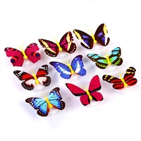 Nouveaux autocollants muraux lumineux 3D en forme de papillon colorés pour la décoration de la maison au printemps et en été