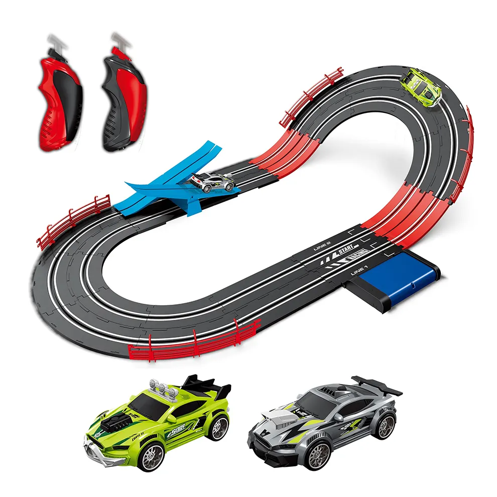 शिक्षा खिलौना रेस ट्रैक सेट रिमोट कंट्रोल स्लॉट कार 1/43 झूला के साथ