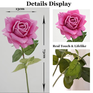 Chất Lượng Cao Bán Buôn Hoa Nhân Tạo Bất Cảm Ứng Giả Lớn Đầu Cao Su Tăng Trắng Màu Xanh Cho Đám Cưới Handmade Ngày Của Mẹ - Product Image 3