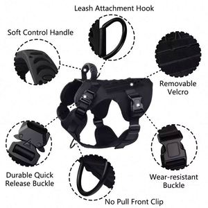 Muestra gratuita al por mayor, arnés de mochila táctica para perros, personalizado con logotipo, ajustable, suave, de lujo, transpirable, para entrenamiento. - Product Image 2