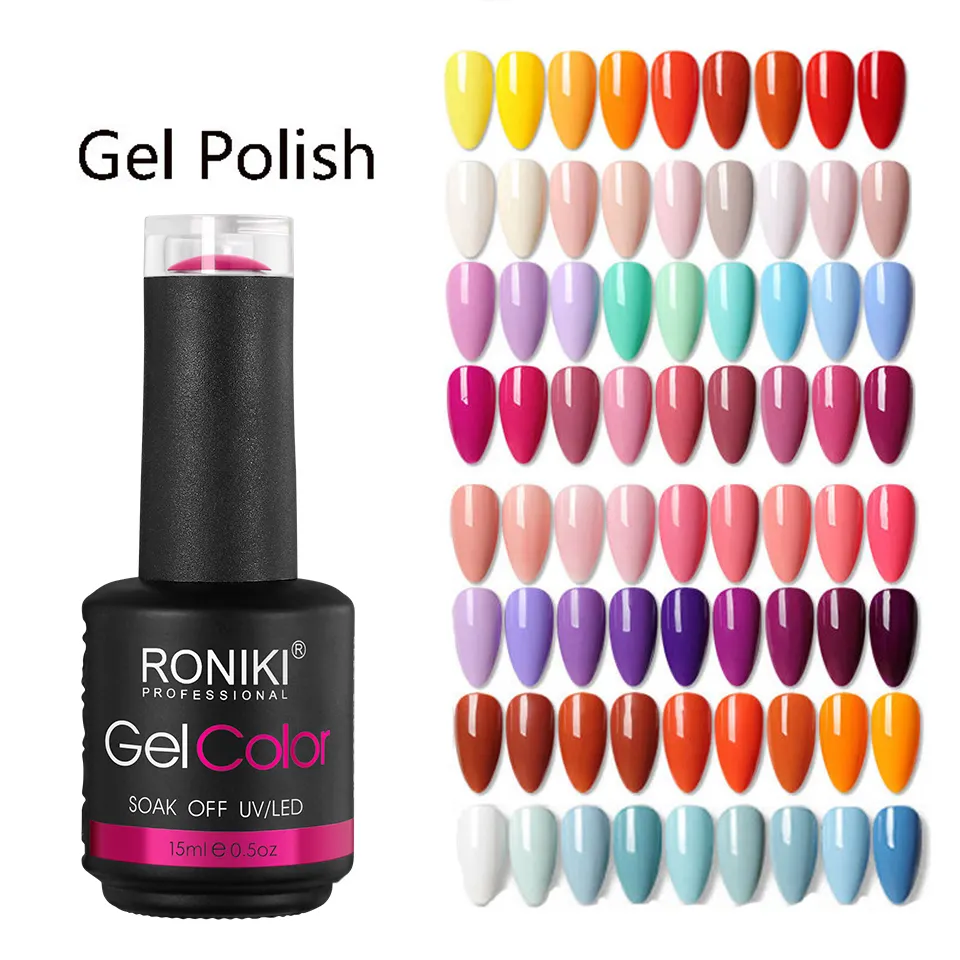 RONIKI Wholesale High Quality OEM Private Label Hot Sale Gel Nail Polish Long Lasting 1000Colors Nail Art Uv Gel Polish