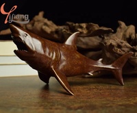 Sculptures personnalisées en laiton bronze Statues d'animaux marins Requin réaliste Intérieur Extérieur Affichages décoratifs Coulée