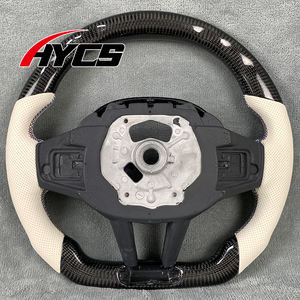 Volant en cuir blanc et fibre de carbone avec affichage LED personnalisé du régime moteur pour BMW <span class=keywords><strong>CS</strong></span> M2 <span class=keywords><strong>M3</strong></span> M4 M5 F10 F20 F30 <span class=keywords><strong>F80</strong></span> F90 G20 G30 G80 G82 - Product Image 4