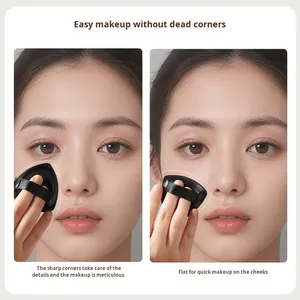 Esponja de maquillaje negra con forma de piña, base líquida, especial para maquillaje, sin polvo, súper suave, tipo malvavisco. - Product Image 6