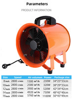 Ventilateur axial à roulement à billes de 6 pouces, portable, anti-explosion, résistant aux hautes températures, pour l'extraction de la fumée dans les restaurants