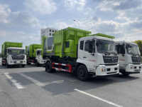 Camion à ordures auto-chargeur et auto-déchargeur Donfeng, nouveau design 4x2, 12m3, compact, pour l'assainissement urbain, diesel, manuel, EURO 5, 18000kg