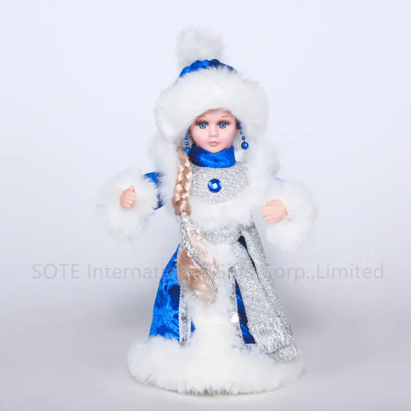 SOTE تصميم اسنيجوروشكا الروسية جودة عالية مصنوعة يدويا فريدة جدا طويلة جديلة كهربائية و الموسيقى فتاة الثلج لعبة هدية السنة الجديدة
