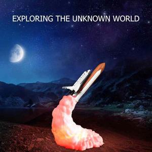 Lampe de nuit LED pour <span class=keywords><strong>navette</strong></span> <span class=keywords><strong>spatiale</strong></span> impression 3D, lampe de chevet rechargeable pour les amoureux de l'espace, lampe de <span class=keywords><strong>lune</strong></span>, décoration de la maison - Product Image 2