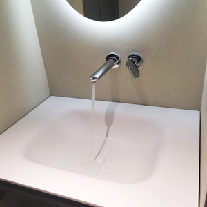 Lavabo mural simple ou double pour <span class=keywords><strong>salle</strong></span> <span class=keywords><strong>de</strong></span> <span class=keywords><strong>bain</strong></span> avec comptoir intégré - Product Image 3