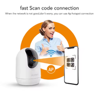 Caméra IP WiFi 2K pour la sécurité domestique intelligente, 3MP, application CloudEdge, suivi automatique, mini caméra CCTV sans fil avec CMOS et micro intégré