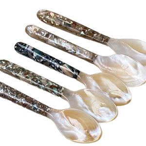 Cuchara de Postre Moderna de Nácar al por Mayor, Chapada en Oro, Material Orgánico, Ecológica, Personalizada, Creativa, Vietnam - Product Image 1
