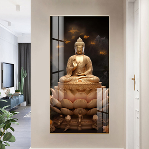 HUAMIAO New Design <strong>Buddha</strong> on Lotus Wall Picture Crystal Porcelain <strong>Painting</strong> Modern <strong>Buddha</strong> Portrait Wall Art <strong>Painting</strong> Home Decor - Product Image 6