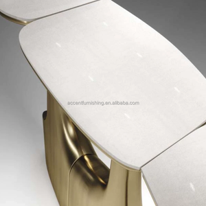 Table d'entrée de luxe légère, allée de couloir de villa, une contre le mur, bandes décoratives en forme de mur, table console en PRF - Product Image 4