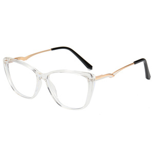 กรอบแว่นตา Cat Eye รุ่น 1902 เลนส์เคลือบป้องกันแสงสีฟ้า สำหรับผู้หญิง กรอบโลหะเต็มวง - Product Image 4