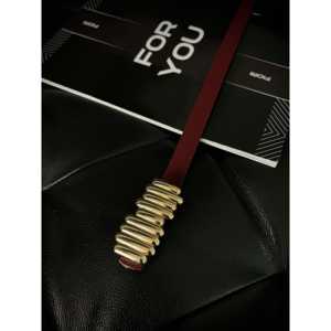 Cinturón Delgado para Mujer con Hebilla de Barra de Diseño Fiori, Placa de Aleación, Estilo Casual, Cinturón de Cuero PU - Product Image 3