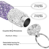 Plein de cristal fantaisie amovible pilulier portable pilulier étanche porte-clés mousseux mignon portable boîte en métal