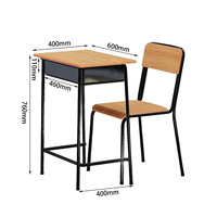 Mobilier scolaire moderne pour les écoles primaires et universitaires, chaise et bureau d'étude à structure métallique pour adultes et étudiants