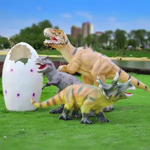 Statue de dinosaure en résine Jurassic Era Predator Velociraptor Egg, artisanat Animal pour fête, affichage d'événements