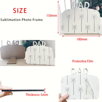 MDFSUB Fête des Pères Papa sublimation MDF bloc photo panneau photo en bois DAD Sublimation Blanks cadre photo pour la décoration intérieure