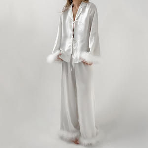 <span class=keywords><strong>Pijama</strong></span> <span class=keywords><strong>de</strong></span> poliéster para mujer, conjunto largo con <span class=keywords><strong>piel</strong></span> sintética, Conjunto <span class=keywords><strong>de</strong></span> <span class=keywords><strong>pijama</strong></span> <span class=keywords><strong>de</strong></span> verano súper suave - Product Image 1