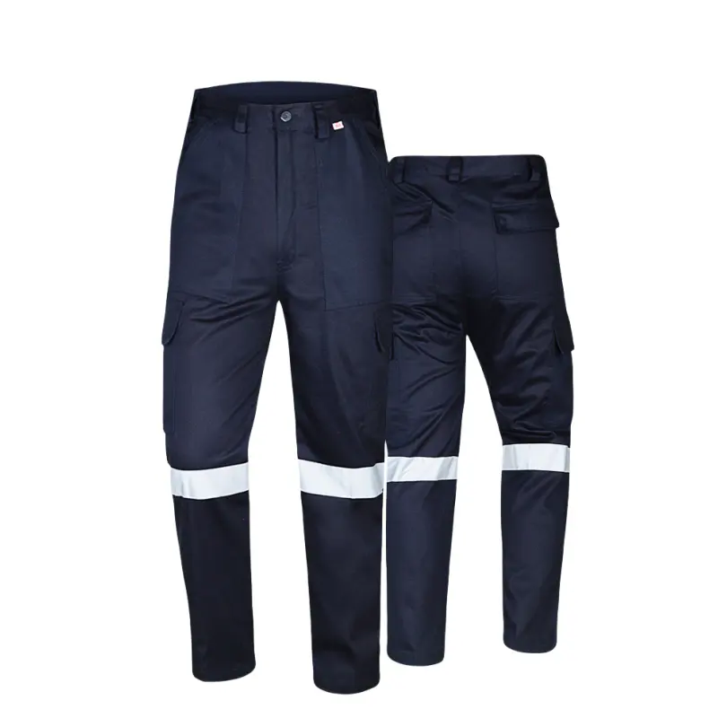 Custom Men's Breathable Petrochemical Auto Repair Work Clothes Pants Cross-Border Reflective Cotton Overalls Wear-Resistant