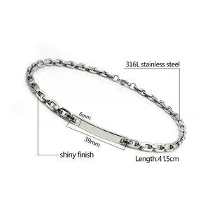 تخصيص Engravable الليزر قلادة مجوهرات مع معرف محفورة بسيطة المختنق رابط للرجال/النساء هدية - Product Image 2