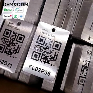 Targhetta con Codice QR in Acciaio Inossidabile Spazzolato Personalizzata OEM con Numerazione Sequenziale e Foro - Product Image 1