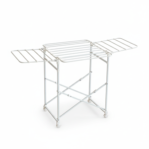 ชั้นวางผ้าสี่เหลี่ยมขนาดเล็กสีขาว, ราวตากผ้าอเนกประสงค์พร้อมราวตากแบบกว้างสำหรับซักผ้าในบ้านทุกวัน - Product Image 2