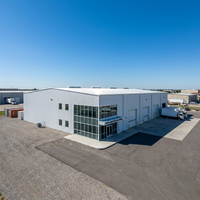 Structure d'entrepôt en acier préfabriquée, hangar de stockage à ossature métallique pour projet de bâtiment industriel