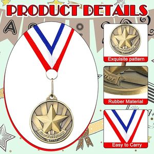 Medaglie d'Oro con Nastri per Bambini, Studenti, Adulti, Premi Scolastici, Competizioni, Trofei e Regali - Product Image 2