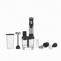 Mixeur plongeant électrique compact à faible bruit, vitesse variable, pour smoothies et fonctions de pilonnage, hachoir domestique automatique