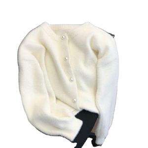 Flauschige Kurze Mohair-Strickjacken für Mädchen, Locker Geschnittene Offene Kurze Oberteile, Strickpullover mit Knöpfen für Damen - Product Image 5