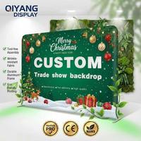 Support d'affichage en tissu tendu sur le thème de Noël, 3 m de haut, avec cadre en aluminium 2,3 x 3 m pour stand d'exposition et bannières