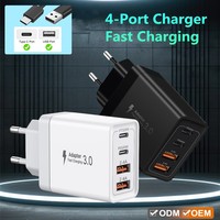 Özel USB Şarj Cihazı 4 Portlu PD Hızlı Şarj Akıllı Telefon Güç Adaptörü ABD İngiltere Avustralya AB Fişi 40w Hızlı Şarj Cihazı Telefon Android için