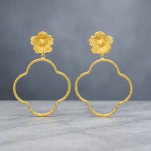 Boucles d'oreilles pendantes ethniques en laiton plaqué or, faites à la main, vente en gros, bijoux indiens unisexes pour femmes, certifiés Jaipur Gems - Product Image 3