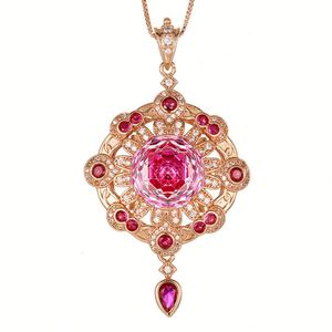 Elegant Eco-friendly Copper 14mm Colorful Cubic Zirconia Rose Gold Plated Vintage Statement Tassel Pendant Necklace for Women - Product Image 2