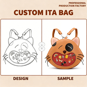 Bolso de mano mini cruzado estilo gótico lolita Y2K personalizado con ventana transparente en forma de corazón para exhibir pines y insignias de anime - Product Image 5