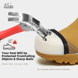 Waterproof Cow Leather Anti <strong>slip</strong> Construction Mid Cut Cowhide PU+rubber Sole Alkali Acid Oil <strong>Resistant</strong> Safety <strong>Shoes</strong> - Product Image 3