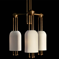 Luces LED Colgantes de Piedra de Mármol para Sala de Estar, Candelabro de Lujo, Alabastro Dorado Español, Colgante de Techo Pequeño