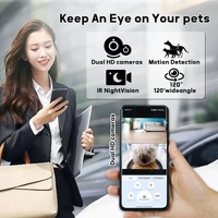 Kamera Pengumpan Hewan Peliharaan BanabaPet Baru dengan Lensa Ganda, Permainan Interaktif Berbasis Laser, Tampilan Definisi Tinggi, Pemberian Makan Otomatis Cerdas untuk Anjing