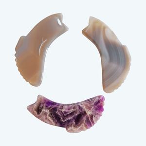 Grattoir en agate, plaque de gua sha en jade naturel, pierre de massage pour le visage et les yeux, thérapie d'acupuncture, soins de santé et de spa - Product Image 1