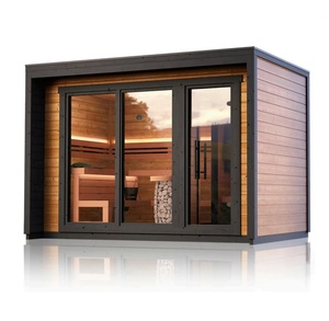 Sauna extérieur moderne pour 2 à 6 personnes, style villa, avec chauffage électrique, construction en thermowood, puissance 3-9 kW, écologique, Seven Continents - Product Image 4