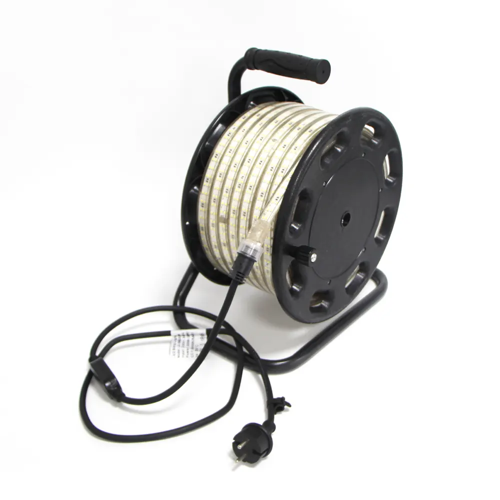 Robuuste Led Strip Gebouw Verlichting 230V De Worklight Drum 25M Met Dubbele Afgestoken Led IP65 Voor Binnen En outdoor Mobiele Gebruik