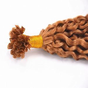 Vente Extension <span class=keywords><strong>de</strong></span> <span class=keywords><strong>cheveux</strong></span> <span class=keywords><strong>de</strong></span> couleur naturelle #1 20 Curly Remy Dark Brown Ombre Mattr Human Hair U Tip Hair - Product Image 1