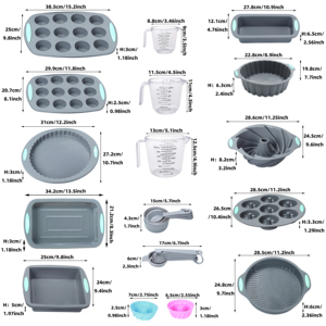 Conjunto Quadrado de 54 Peças de Forma de Silicone Antiaderente para Bolo, Pastelaria, Pão, Assadeira para Micro-ondas e Utensílios de Cozinha - Product Image 4