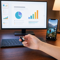 OEM 5.3 Akıllı Yüzük Mouse Kumandası, Telefon, Tablet, Dizüstü Bilgisayar, Eller Serbest Kamera, Müzik, PPT Kontrolü için Dokunmatik Yüzeyli