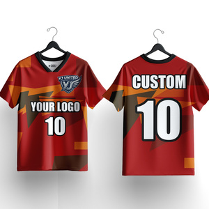 Camiseta de Fútbol Roja y Verde de Último Diseño, Estilo Retro Vintage, Tejido Transpirable para Competencia Deportiva - Product Image 1